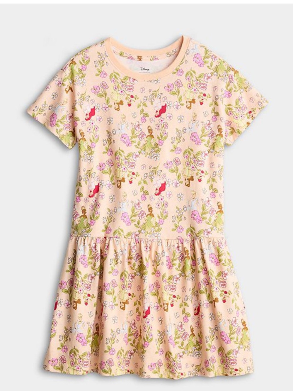 Disney Peach Floral Short-Sleeve Dress size 8